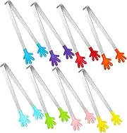 FUNNETOYU 8Pcs Mini Tongs Stainless Steel Sweet Tongs for Serving Snacks Cakes BBQ and More Ergonomic Design for Comfortable Use for Kitchen