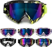 APEBAZY Motorcycle Goggles Motocross Dirt Bike Glasses ATV Off Road Racing Mx Riding Goggle Windproof Anti Fog UV Ski Goggles