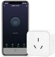Smart Plug Zigbee Outlet with Energy Monitoring, Compatible with Alexa & Google Home, Remote Control & Timer Function for Smart Home Automation, Zigbee Hub is Required (1 Pack)