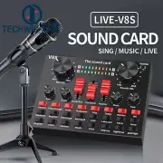 V8S Bluetooth4.2 Audio Broadcast Headset Microphone Webcast Live Sound Card US