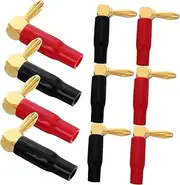 10pcs Banana Plug Speaker Angled Connector Banana Plug Socket Audio Wire Connectors Speaker Adapter