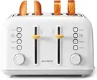 BD DT640 4-Slice Toaster Extra Wide Slots, Stainless Steel High Lift Lever White