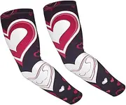 [FHEDVBN] Happy Valentine's Day Arm Sleeves Compression Arm Covers for Men Women Outdoor Sun Sleeves Cooling Sports Sleeve, Black