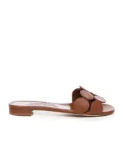 Manolo Blahnik Circle Slide Sandals 38 Brown
