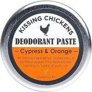 Kissing Chickens Bicarb-free Deodorant Paste - Certified Vegan, Organic Ingredients, Plastic Free, developed in the heat & humidity of North Qld ? one application lasts all day ? 35g Cypress & Orange