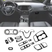 17PCS Interior Front Trim Kit Carbon Fiber for Jeep Grand Cherokee 2016-2021 USA (for: Jeep)