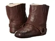 Frye 249074 Infant/Toddler Harness Leather Bootie Shearling Dark Brown Size 3