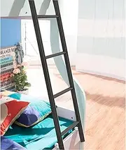 Bed Ladder for Elderly Adults/Kids, Twin Bunk Bed Ladder with Comfy Pads and Mounting Hooks, Black, Campervan Motorhome Station Wagon Step Ladder,Black-1.3m/4.3ft