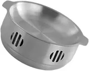 LCSVCCXA BBQ Heater, Double Ear Japanese Shabu Pot, Korean Household Wok Pan, Nabe Pot for Picnic, Restaurant, Camping, Silver