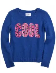 NWT Justice Girls Sequin Neon Pink & Cobalt Leopard Print COOL Sweater Top 7 NEW