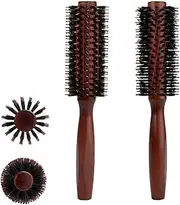 Armastuse 2Pcs Roller Hairbrush, Mens Small Round Brush for Hair Styling, Roller Brush to Add Volume and Lift Hair,Boar Bristle Round Hair Brush Set