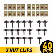 40pcs U- Nut Hex Screw Speed Fastener Undertray Metal Sheet Clip Fixing For BMW (for: Peugeot)