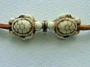 SEA TURTLE UNISEX HOWLITE LEATHER SUEDE CORD ADJUSTABLE SURFER NECKLACE CHOKER