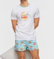 NEW PETER ALEXANDER AUSSIE VEGEMITE TEE TOP L + BOXER SHORTS M PJ SET RRP$119.90