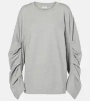 [Dries Van Noten] Dries Van Noten Ruched oversized cotton jersey top AU 10 grey