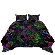 Colorful Oriental Turtle Coverlet