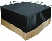 40" X 40" Heavy Duty Waterproof Patio Square Cover 600D Outdoor Fire Pit Table