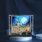 DK DISPLAYKING Acrylic Display Case for LEGO Harry Potter Hogwarts Castle 71043, Rectangular, Black or White, WPC Frame, Tabletop Mount, 74cm x 48cm