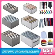 New 7/9 Grids Storage Bag Clothes Jeans Drawer Organizer Wardrobe Boxes Foldable