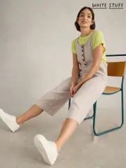 White Stuff Natural Viola 100% Linen Dungarees (AY8226) | $185