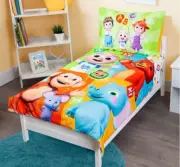 **New Kids’ Cocomelon 4p Toddler Bedding Comforter, sheet, Pillowcase Set