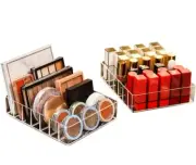 2 Pack Acrylic Palette Eyeshadow Makeup Organizer 7 Sections 7.5x6.3x1.8"