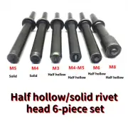 6Pcs/set Semi Hollow and Solid Rivet Air Hammer 4.7‘’ Pneumatic Tool w/ Chisels