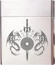 [Lorxilar] Cigarette Case Stainless Steel Cigarette Case Holder Metal for Holds 20 Regular Size Cigarettes,One Size,Silver M