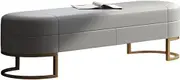 Bed End Bench Storage Ottoman Bench for Bedroom,Genuine Leather Ottoman with Storage, Storage Bench for Bedroom, Living Room & Hallway Bedroom Bench(Gray,100 * 40 * 45cm)