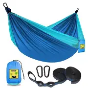 SZHLUX Camping Hammock Double & Single Portable Hammocks with 2 Tree Straps, ...