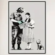 Galrie Banksy Stop and Search Poster 2007 - Museum Quality Art Print, Black Frame, A2 42 x 60cm (16 x 24inch)