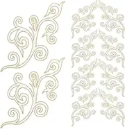jojofuny 10pcs Self Adhesive Embroidered Applique Patches for Bridal Gown Costume Projects Elegant Cloud Pattern Decorative Embellishments for Weddings Special Occasions
