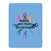 Cancer was tough Tan Sherpa Blanket