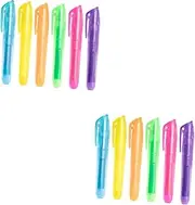 Angoily 2sets 6pcs Dual Head Highlighter Pens for Students Scrapbook Markers Daily Accessories Smooth Writing No Ink Leakage Classmates and Teachers 6pcs*2