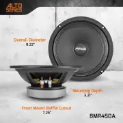 PRV Audio 8MR450A 8" Midrange Alto Series Speakers 1800W 8 Ohms 8MR Mid