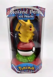 Nintendo Pokemon Pikachu Figure Poke Ball Bookend Banks 1999 Limited Edition New