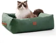 50 * 15 * 48 Dog Bed for Small Medium Sized Dogs and Cats - Washable Rectangle Puppy Bed for Indoor Outdoor, Cozy Pet Bed with Support Pillow & Non-Slip Bottom(Green, Small)