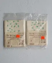 Vintage Counted Cross Stitch Fabric Printed Border for Pillow/Framing Set of 2