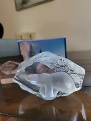 Mats Jonasson Crystal Polar Bear Sculpture