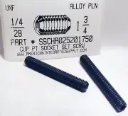 1/4-28x1-3/4 Hex Socket Set Screws Cup Point Alloy Steel (10)