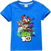 [HERSE] Ben10 Kids Unisex T-Shirt (10, Blue)