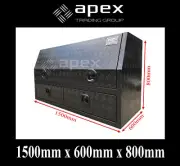 BRAND NEW TOOLBOX 2.5MM CHECKER POWDER COAT TOOL BOX-UTE TRUCK STORAGE1568HDCPBL