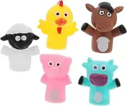 TOBBOMEY Wear-Resistant Finger Puppets Set Kids Story Time Hand Puppets Bright Animal Toys for Toddlers