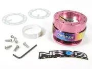 NRG Steering Wheel Quick Release Kit Gen 2.0 Pink Body w/ Neo Chrome Ring NEW (for: Toyota)
