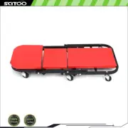 2 In 1 Foldable Mechanics Creeper Seat Rolling Chair Garage Work Stool Black