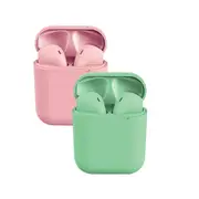 Catzon 2 Packs Wireless Earbuds inPods 12 Touch Control Bluetooth 5.0 Earbuds Earphone with Storage Case-Pink&Green