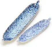 Two's Company Reactive Glaze Tidbit Servers, Stoneware, Set of 2