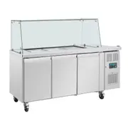 Polar U-Series GN Saladette Counter with Square Sneeze Guard 3 Door - UA018-A - UA018-A