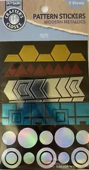 MODERN METALLICS PATTERN Stickers set(155pc)Artskills •Shapes•Foil•Card making•