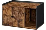 VASAGLE Feandrea Cat Litter Box Furniture Hidden with Front Entry - Rustic Brown & Black
